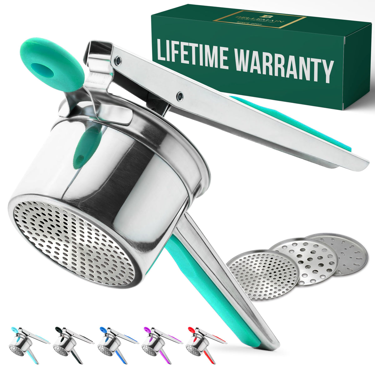 Bellemain heavy-duty potato ricer with 15 oz capacity for smooth mash
