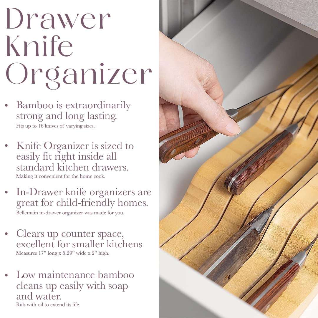 Bellemain in-drawer knife organizer fits standard drawers neatly