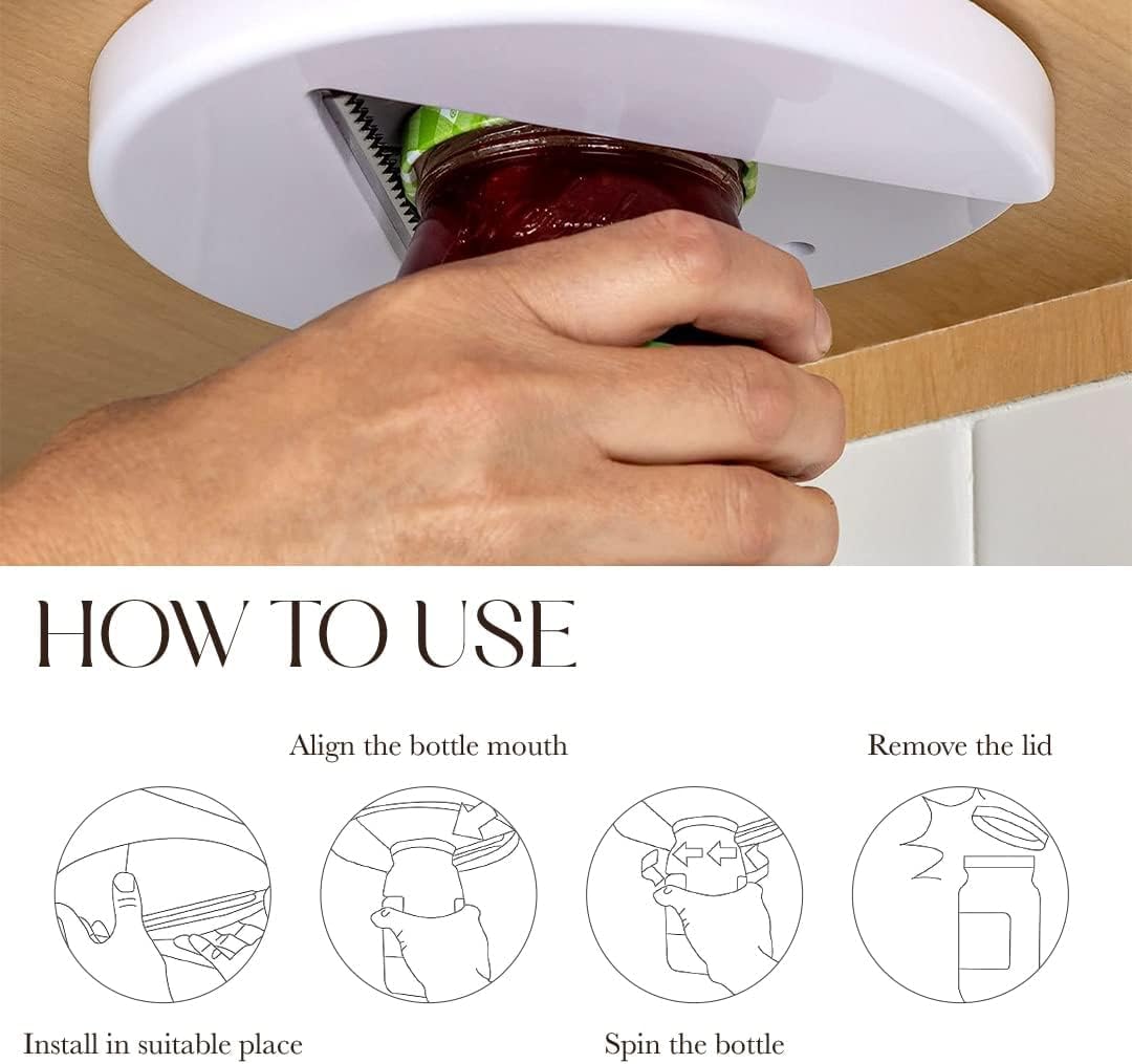 Bellemain jar opener in use, opening a stubborn jar with minimal effort