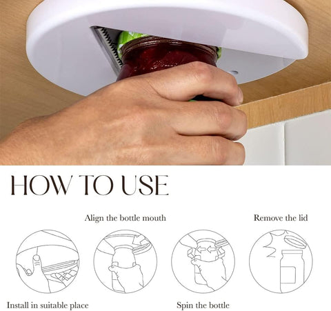 Bellemain jar opener in use, opening a stubborn jar with minimal effort