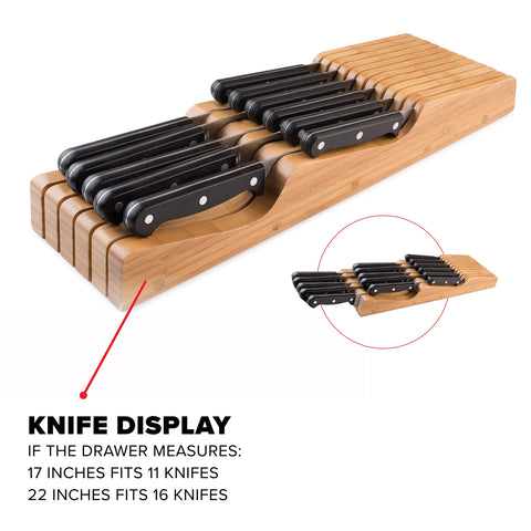 Inside-drawer knife slot view highlighting blade-down storage