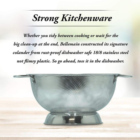 Bellemain micro-perforations drain quickly, perfect for rinsing delicate berries and vegetables.