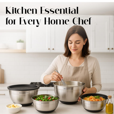 Bellemain bowls with non-slip bases staying in place during prep