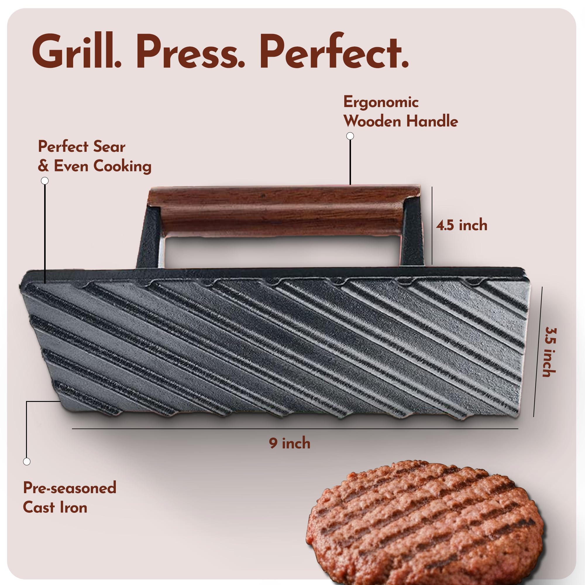 Bellemain pre-seasoned cast-iron press ready to use