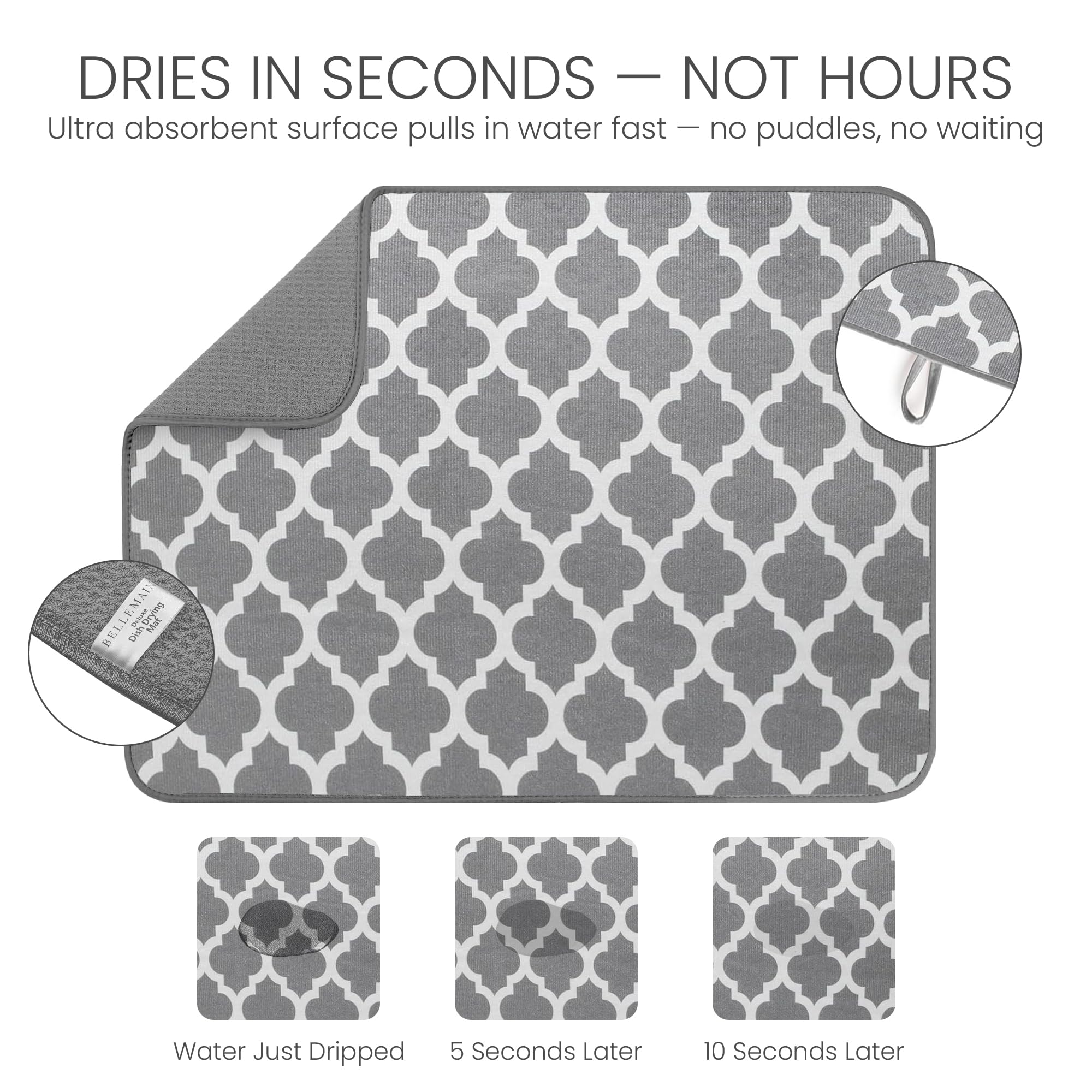Bellemain dish mat protects antique glassware from counter scratches