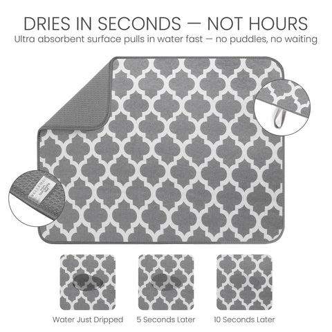 Bellemain dish mat protects antique glassware from counter scratches