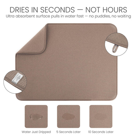 Bellemain XXL dish mat protects antique glassware on counters.