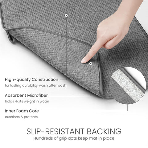 Bellemain XXL dish mat protects counters and keeps glassware safe from scratches