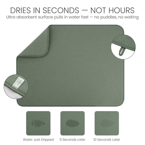 Bellemain dish mat protecting antique glassware on counter.