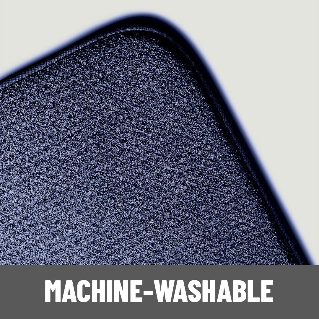 Navy Bellemain mat complements kitchens while absorbing moisture efficiently.