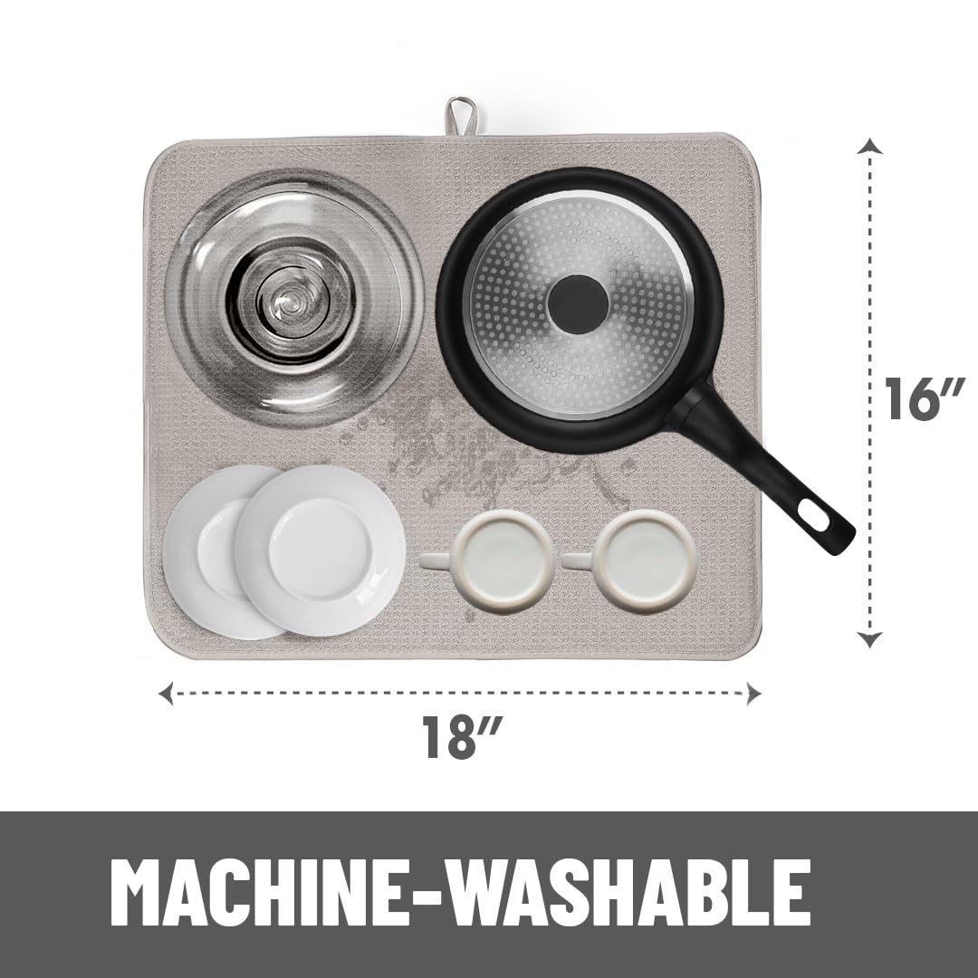 Bellemain XXL dish mat protects glassware and counters.