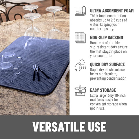 Bellemain mat features a quick-dry hang tag for easy storage.