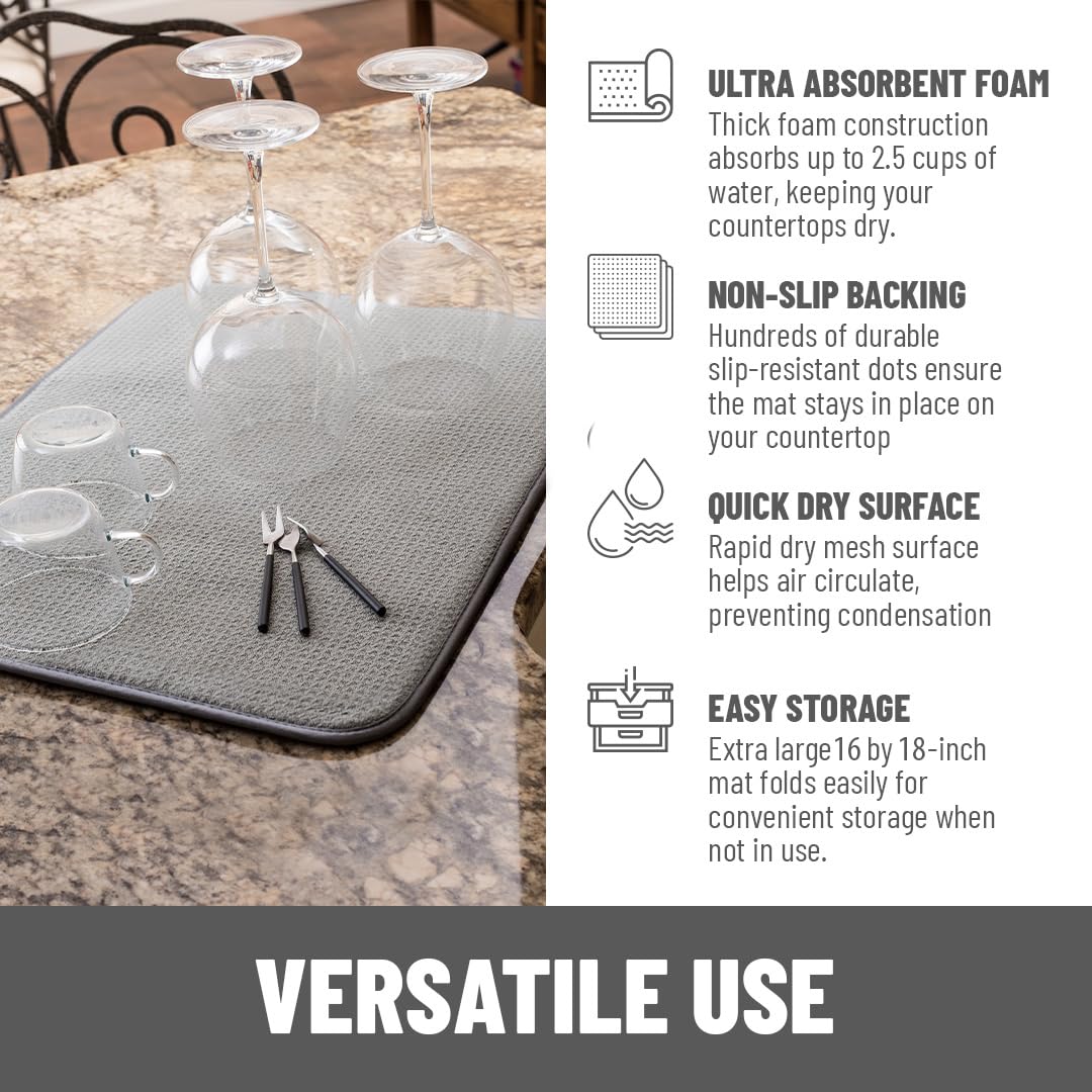 Bellemain XXL dish mat washable-microfiber easy-care and quick-dry for daily use.
