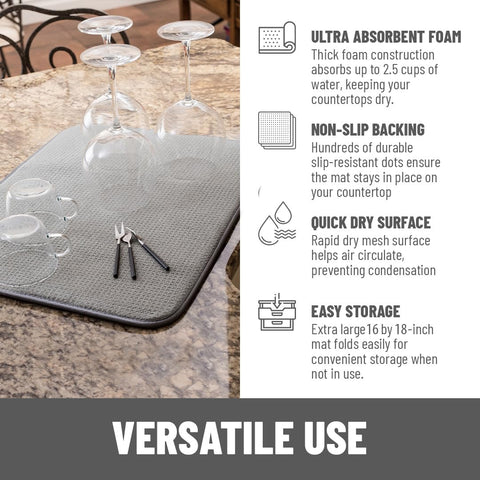 Bellemain XXL dish mat washable-microfiber easy-care and quick-dry for daily use.