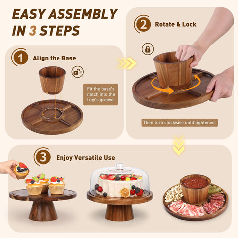 Bellsal 12-inch round cake stand highlights desserts up to four inches tall.