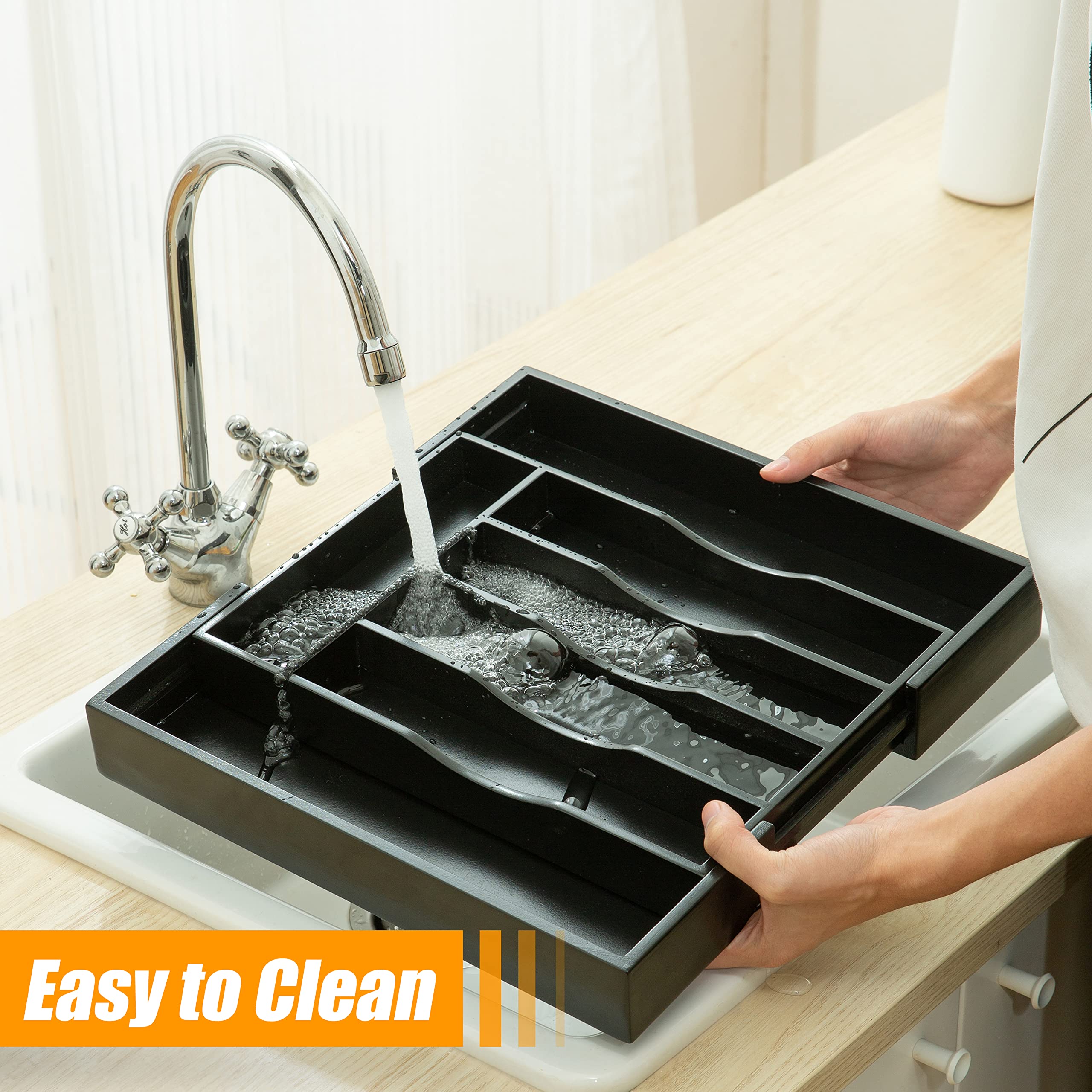 Bellsal burr-free bamboo tray for safe handling.