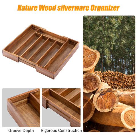 Bellsal Handmade Bamboo Silverware Tray shows quality craftsmanship for long-lasting use.