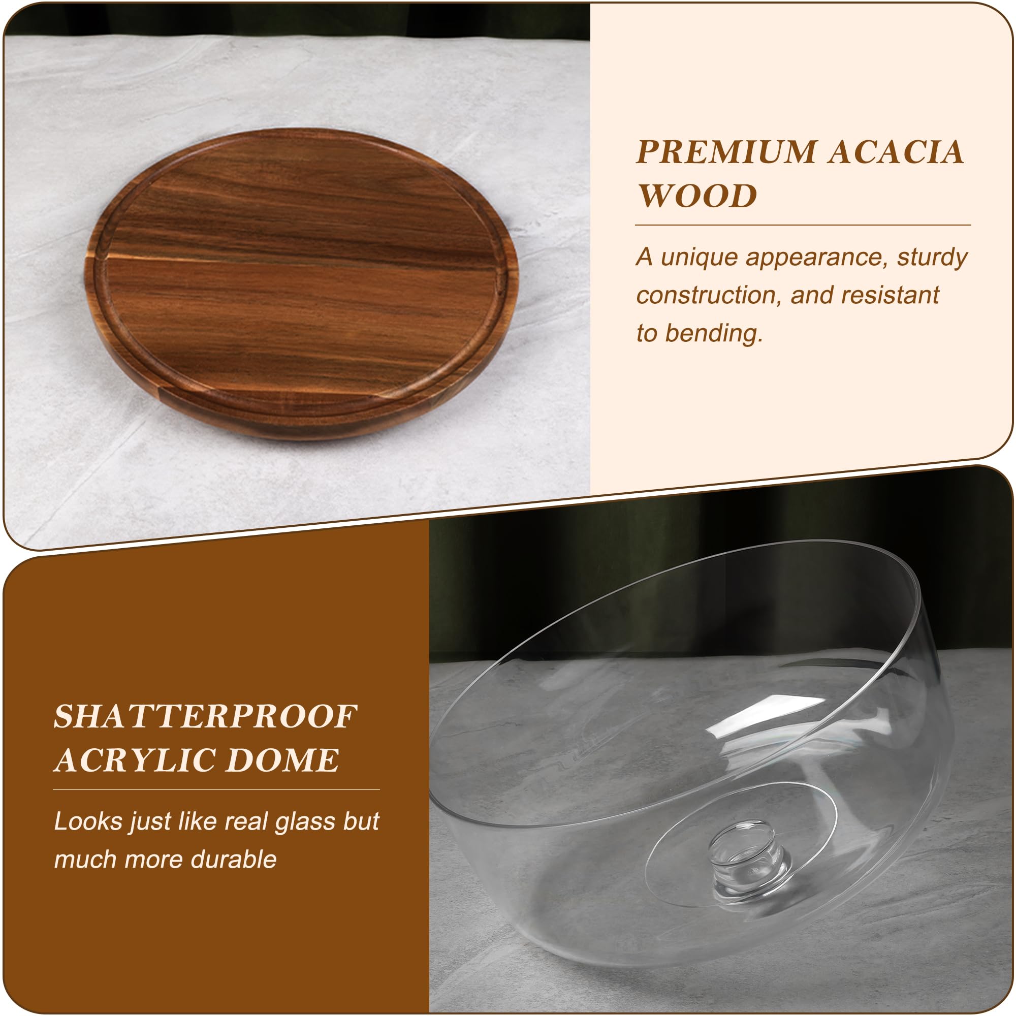 Bellsal acacia lid cake display enhancing kitchen décor