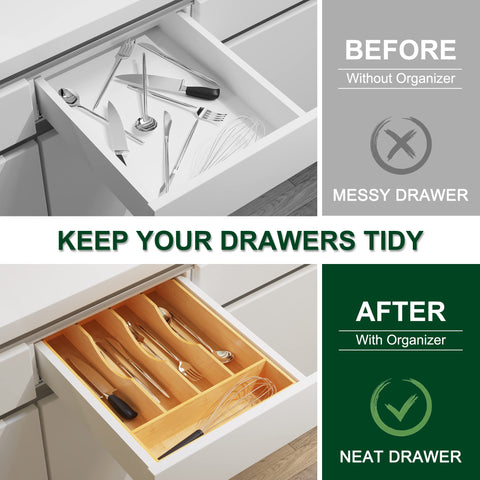 Bellsal kitchen drawer in action saves space with bamboo tray