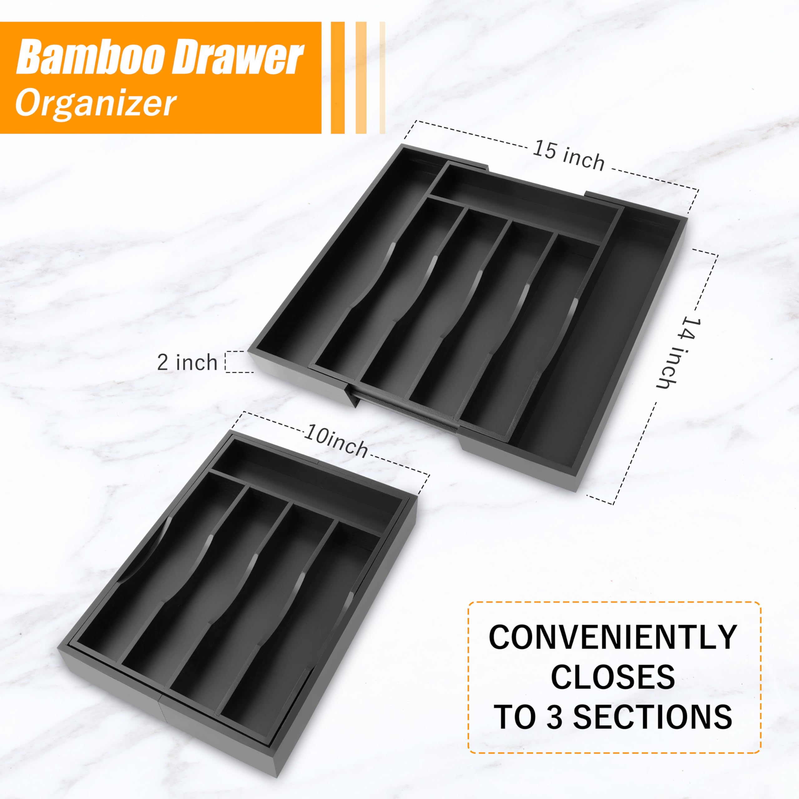 Bellsal silverware drawer tray with visible contents for quick access.