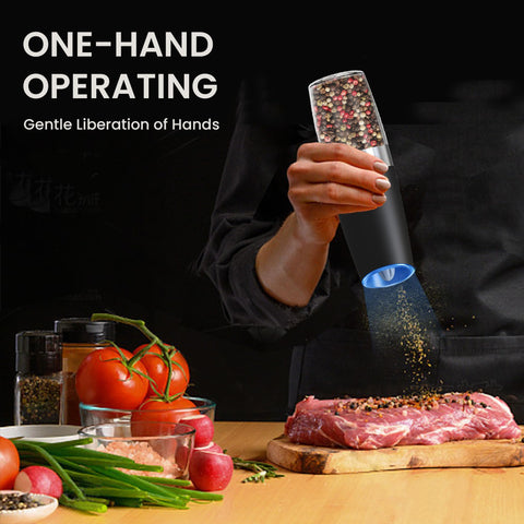Belrigo battery-operated pepper grinder with LED light for even flavor