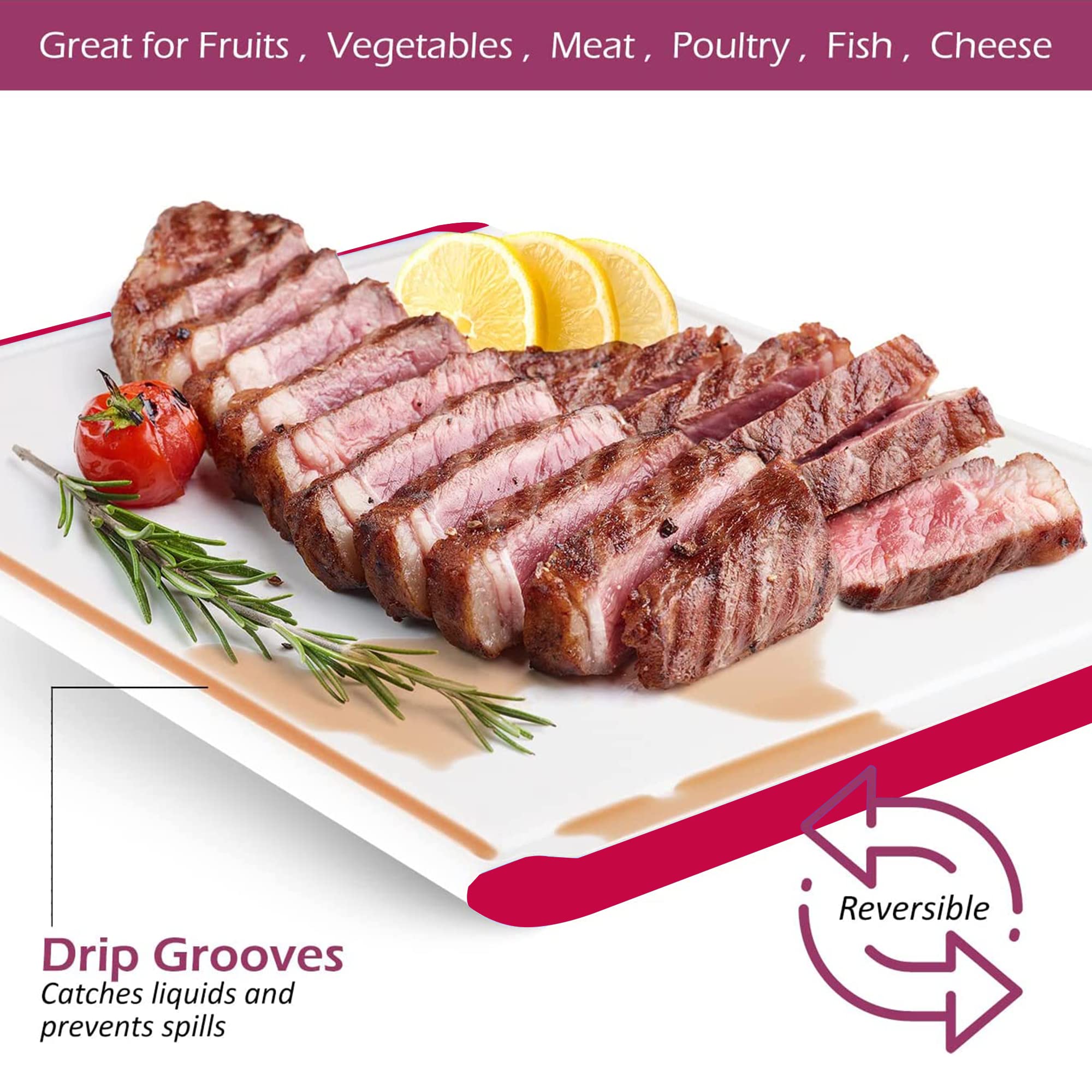 Belwares red board with non-slip feet stays steady during chopping.