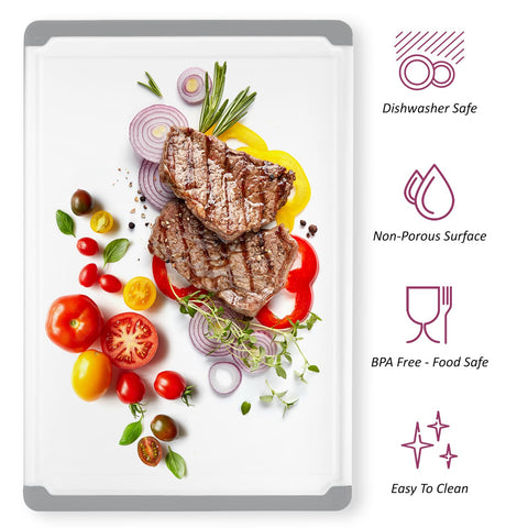 Belwares large cutting board grey dishwasher-safe design for quick cleanup.