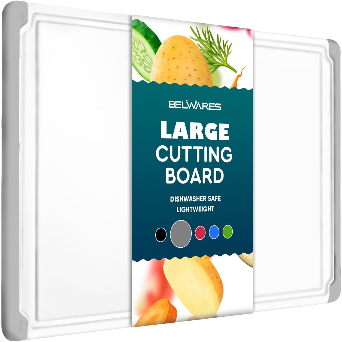 Belwares large cutting board grey top view for precise slicing on a wide surface.