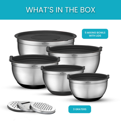 Nestable Belwares bowls saving cabinet space when not in use