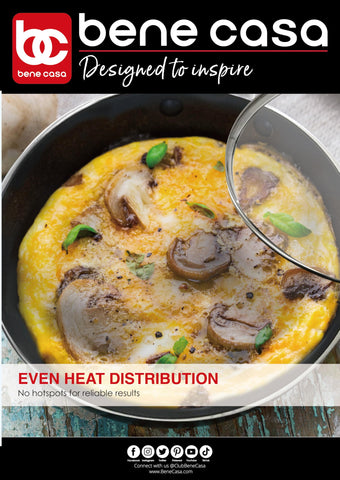 Bene Casa nonstick surface helps release eggs and ingredients easily.
