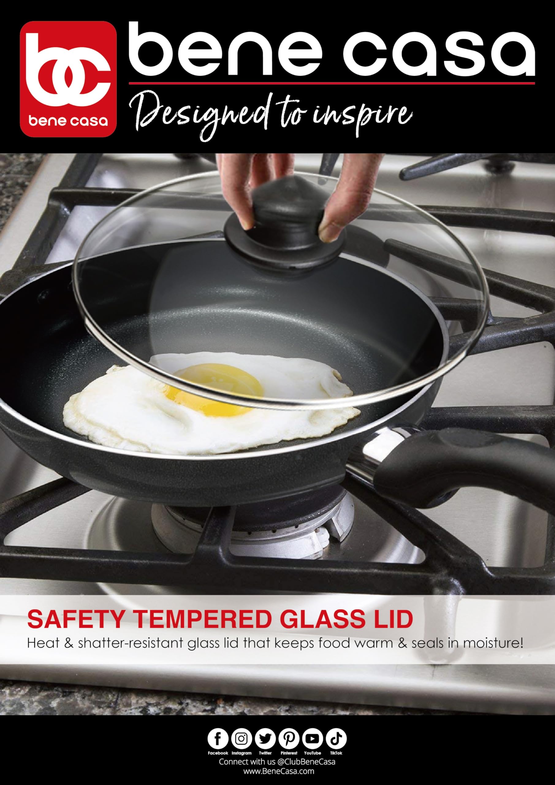 Bene Casa dishwasher-safe pan for effortless cleanup after cooking.