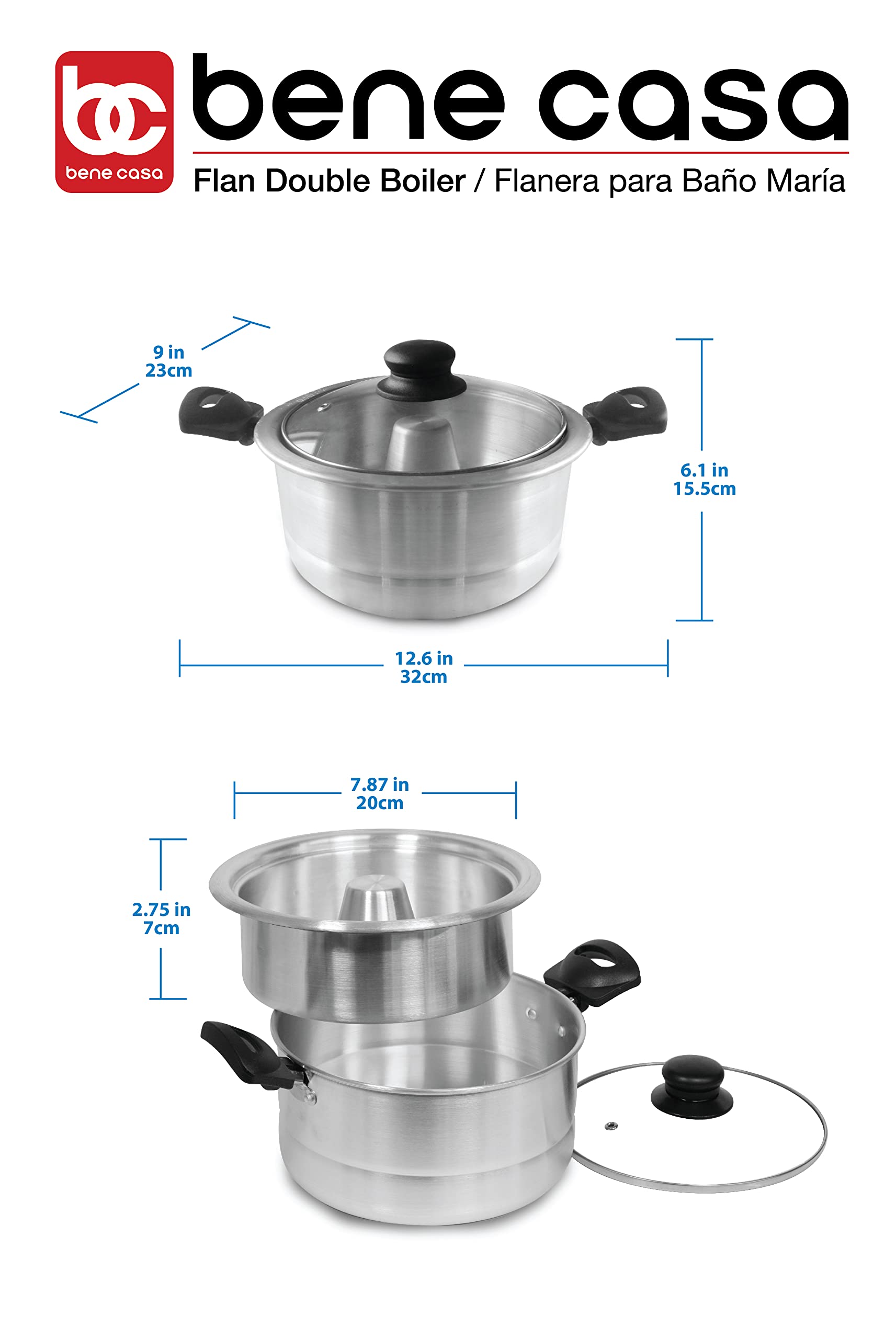 Bene Casa 8-inch inner pan for even browning and custard texture.
