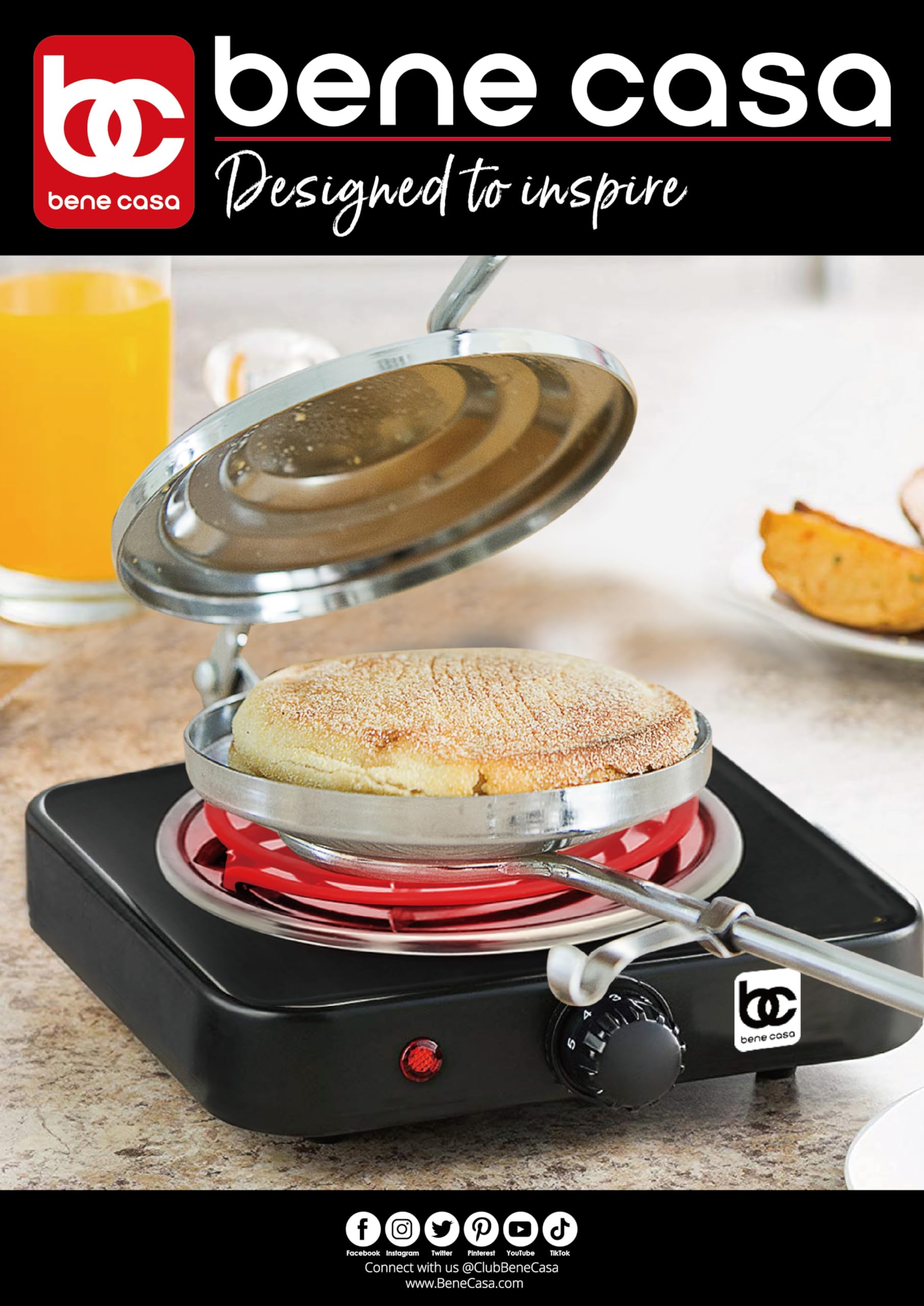 Bene Casa Flying Saucer on campfire setup, ideal for quick sandwiches.
