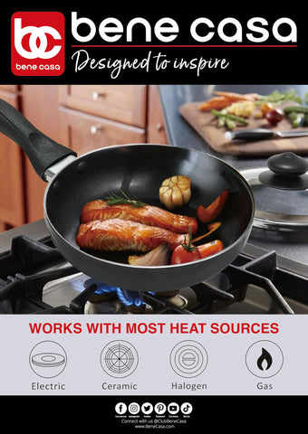 Bene Casa glass lid detail for safe monitoring of simmering foods.