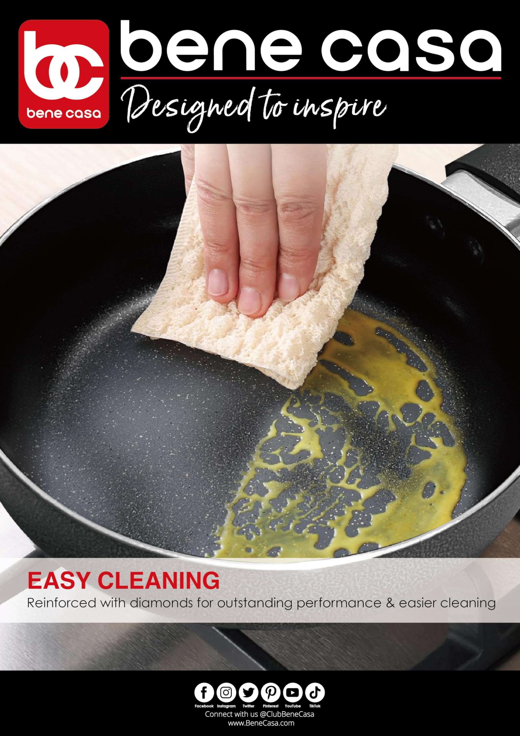 Bene Casa even heat distribution supports consistent searing and browning.