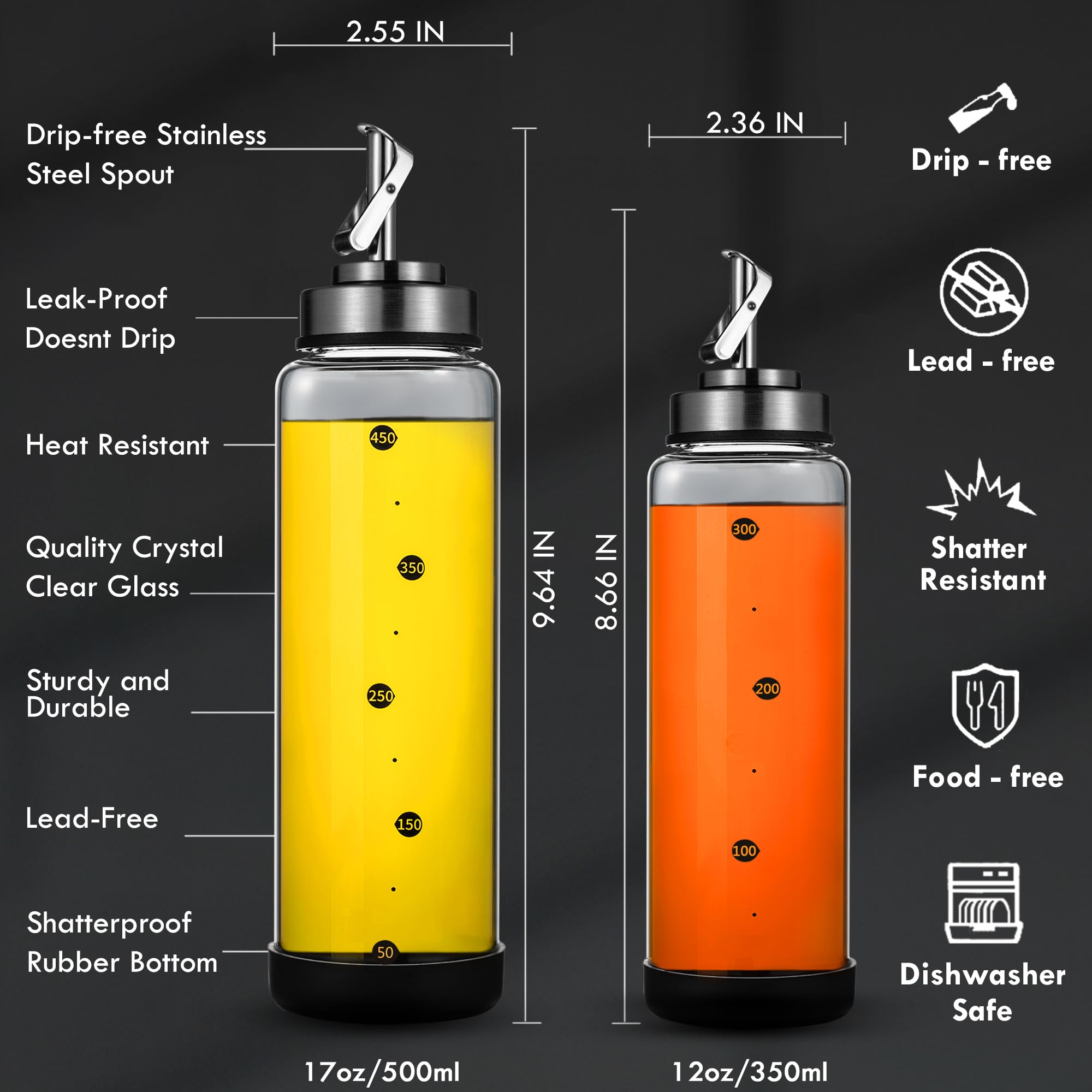 BENEBYR olive oil dispenser is dishwasher-safe for quick cleanup