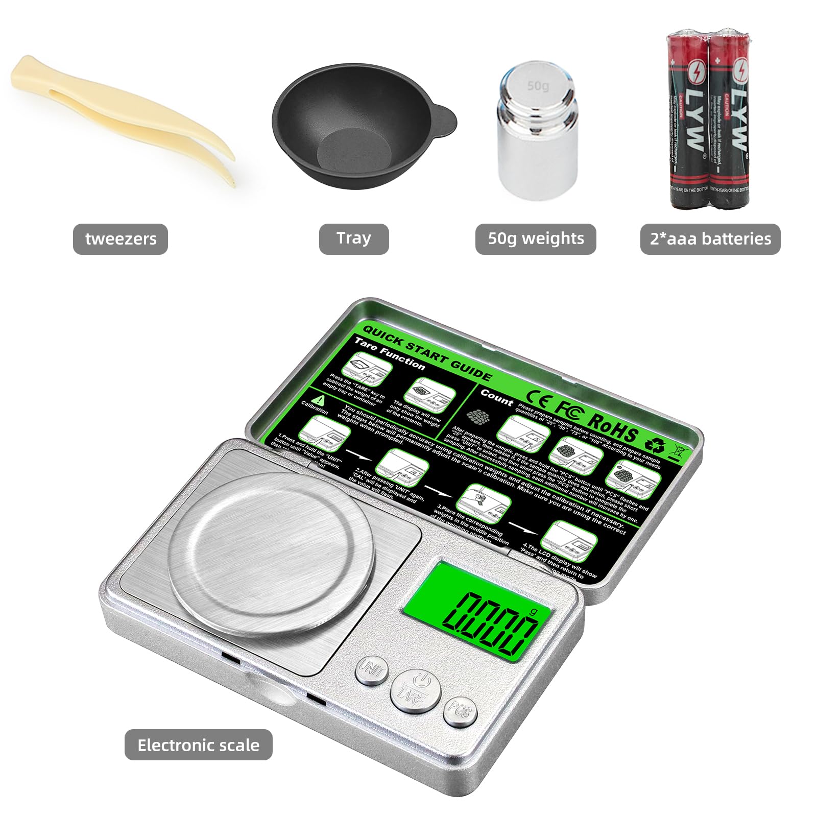 Benechef 50 g calibration weight included for quick calibration