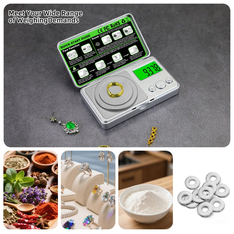 Benechef pocket scale with green LCD display for easy readings