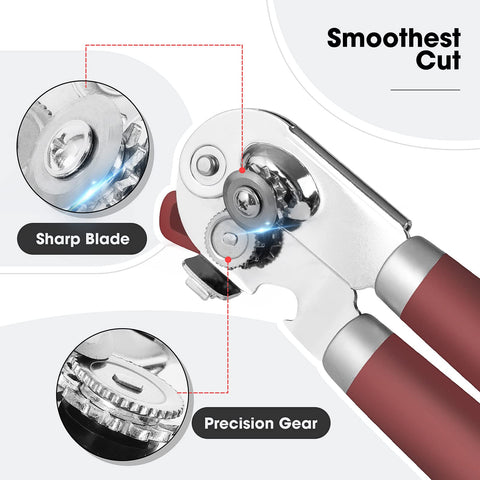 Beneno 360-degree rotating knob enables comfortable, flexible can opening from any angle.