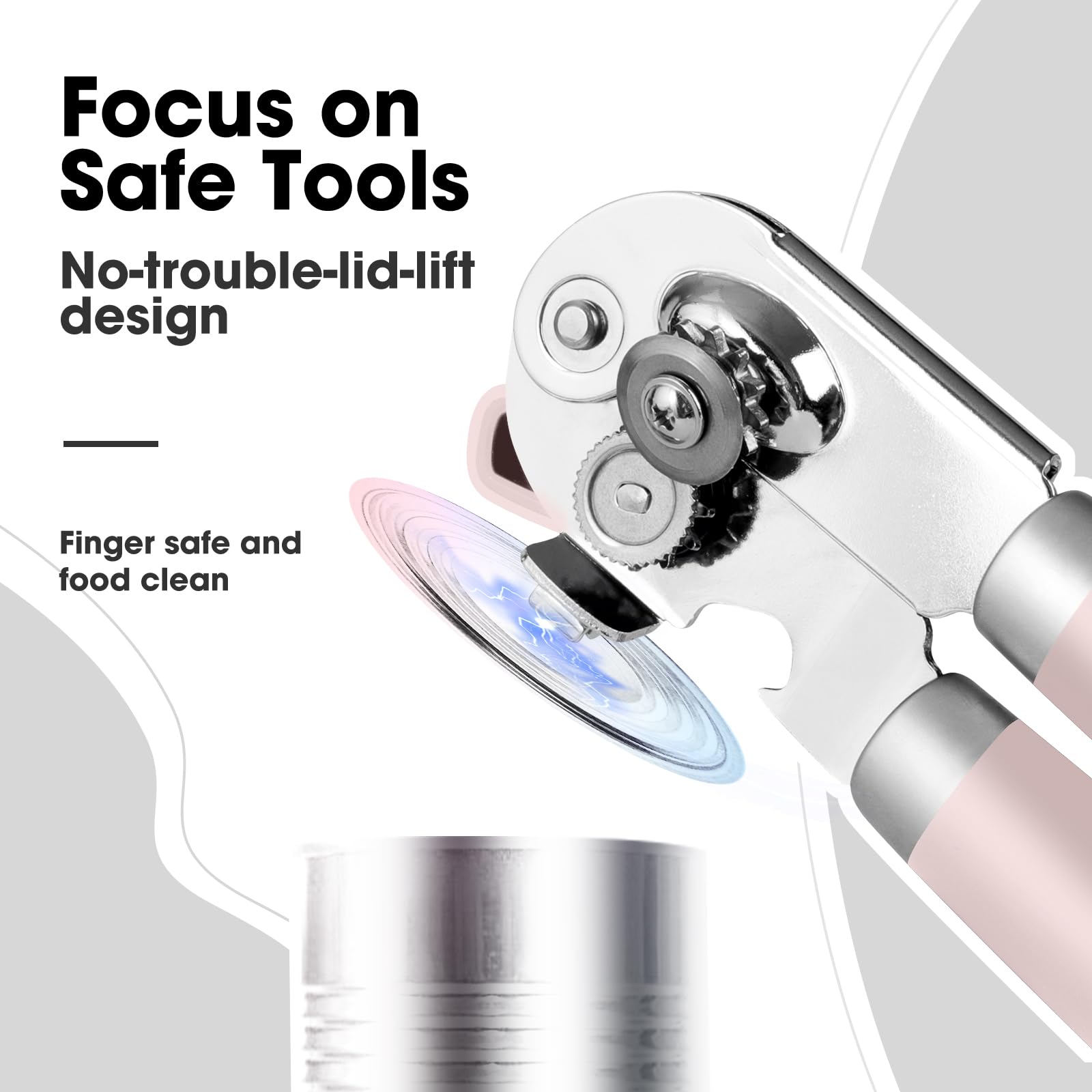 Beneno opener with lid magnet lifting away lid safely