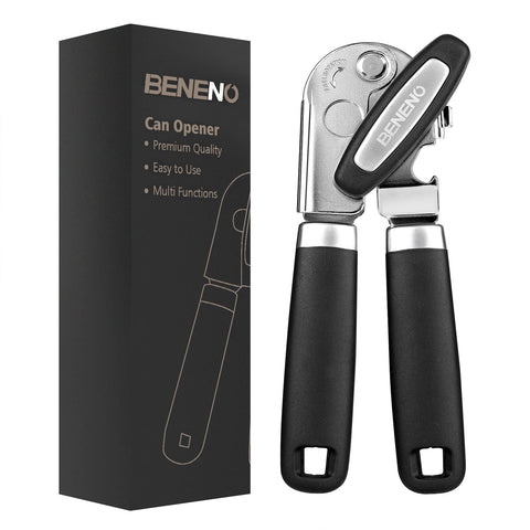 Beneno heavy duty hand can opener with magnet glides smoothly for effortless kitchen use.