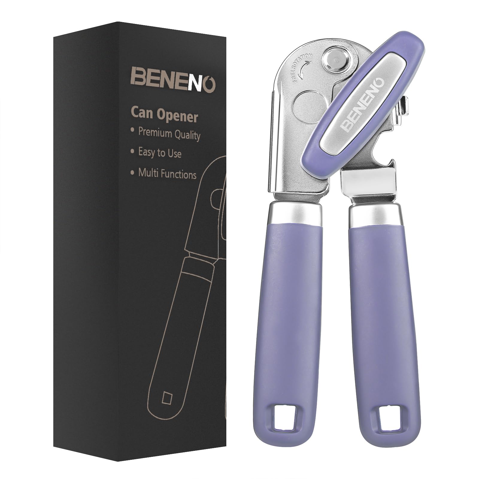 Beneno Heavy Duty Hand Opener with magnet for easy lid removal and clean edges