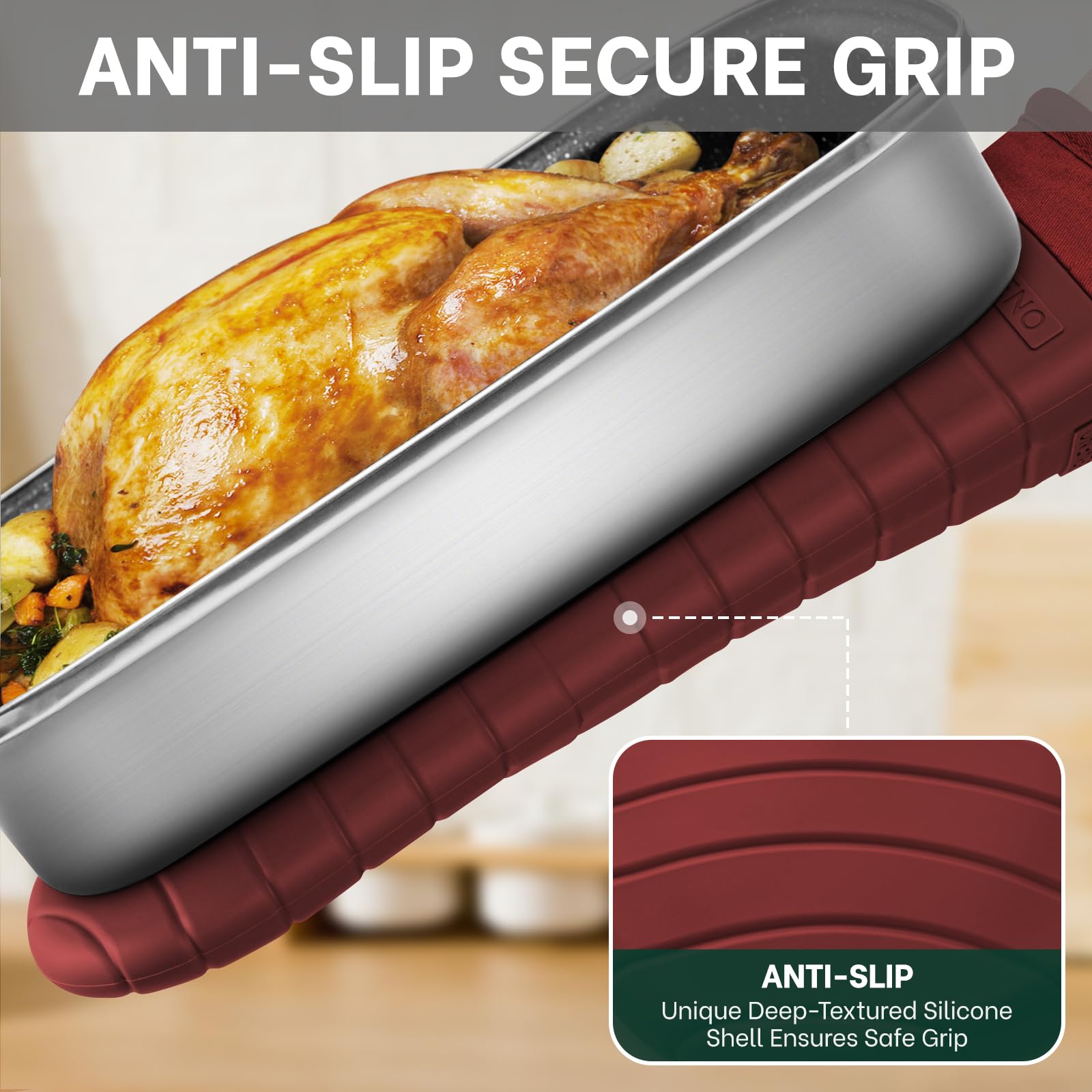 Beneno 2-pack oven mitts for reliable backups during busy cooking