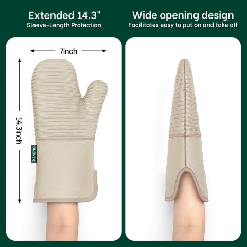 Beneno mitts are machine washable for easy kitchen care