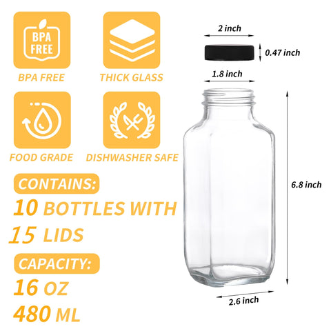 Benestanti glass bottle lid with inner gasket for a tight, leak-free seal