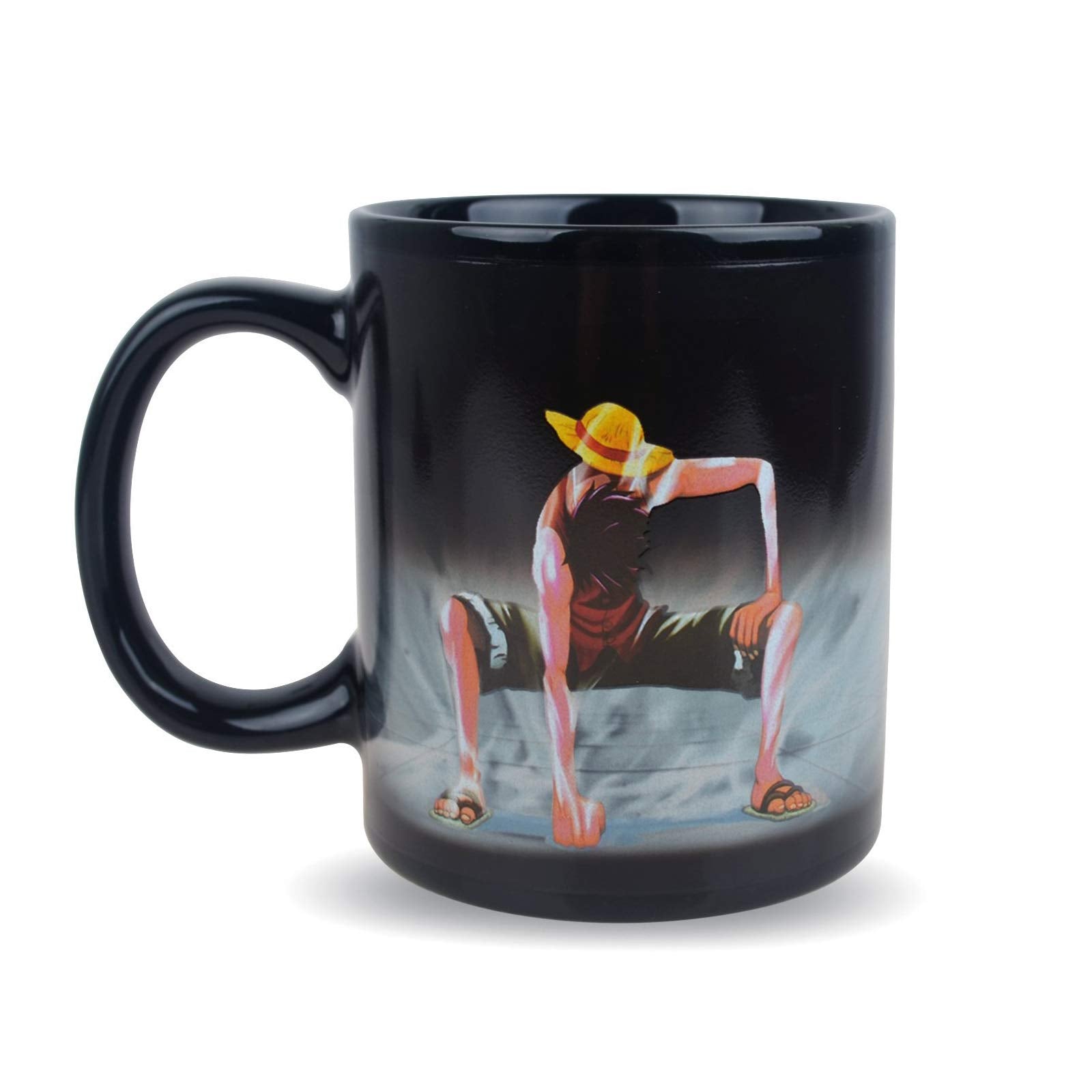 BeneU One Piece Luffy changing mug back view shows full design.