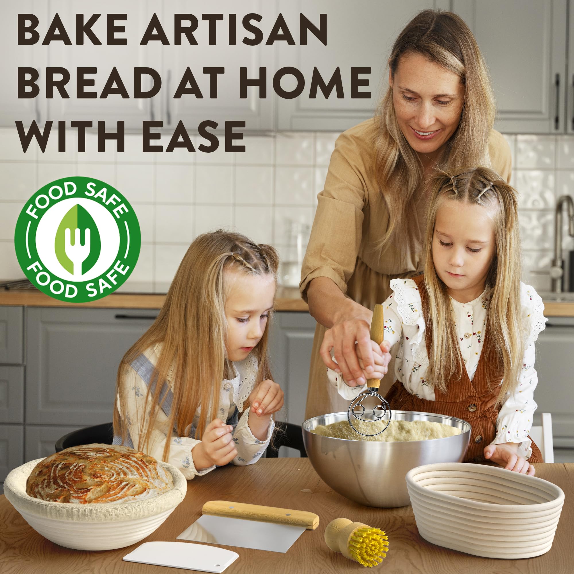 Benicci dough scrapers set for clean cuts and portioning dough.