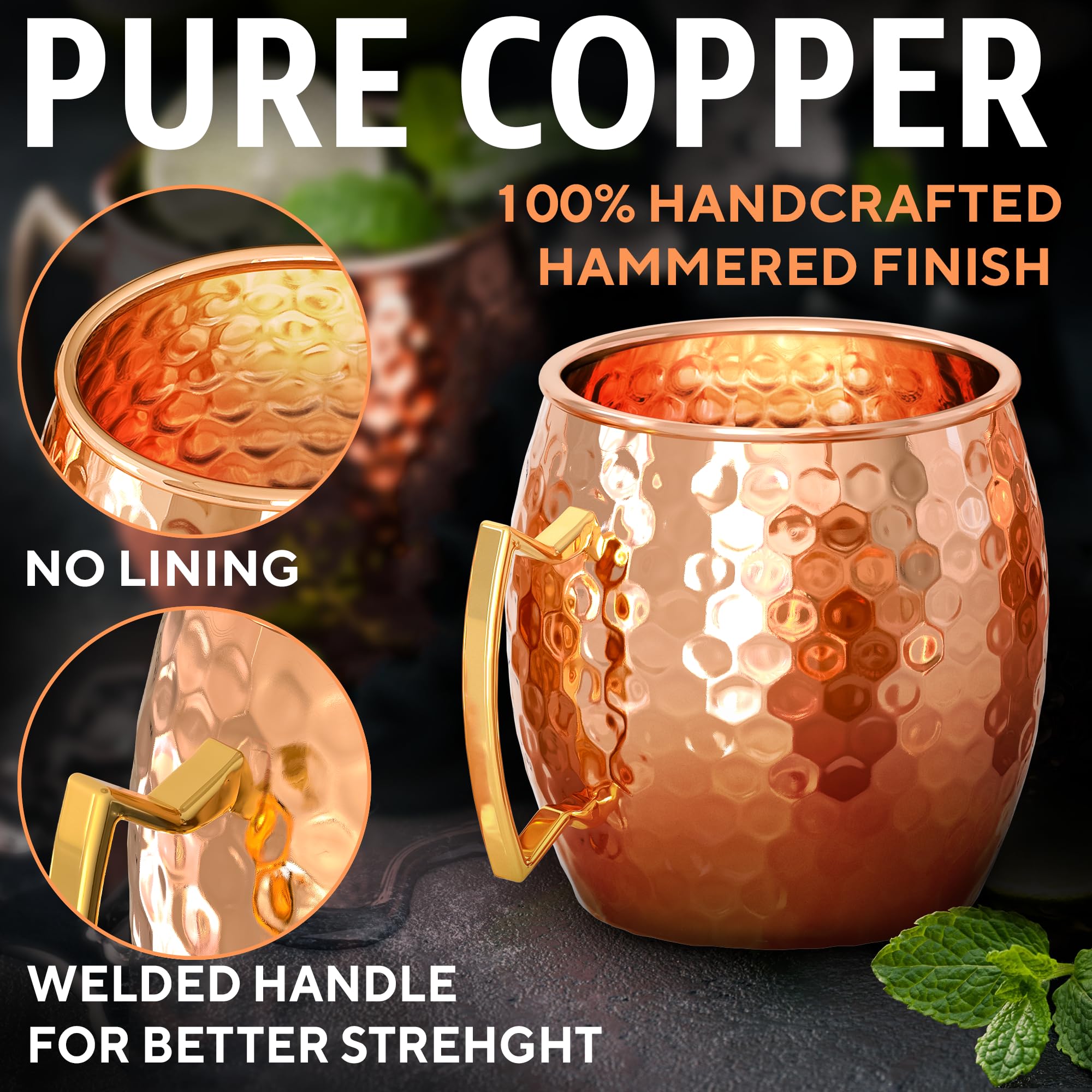 Benicci pure copper straws add a premium touch and flavor appeal to drinks.