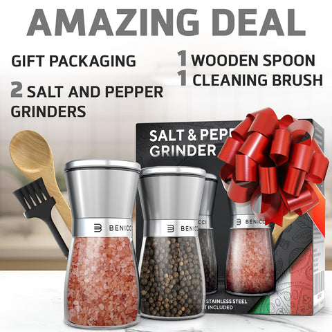 Benicci set includes wooden spoon and cleaning brush for convenience.