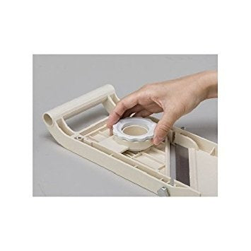 Benriner Almond Wide Slicer compact storage fits in a drawer.